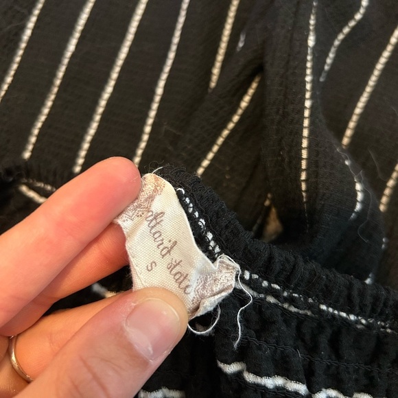 Alter’d state black and white striped wide leg off the shoulder romper - Picture 4 of 5